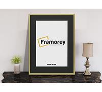 FRAMOREY Thin Matt Gold Photo Frame 50x60CM Size Picture Frame With 40x50CM Size Black Mount, Flat Wooden Effect Photo Frame, Home Décor Frame, Wall Art Poster Frame