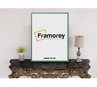 FRAMOREY Thin Matt Green Poster Frame, Wooden Effect Photo Frames, 17x12 Inch (DIN A3) Size Picture Frame, Wall Display Hanging Frames, Photo Print Frame