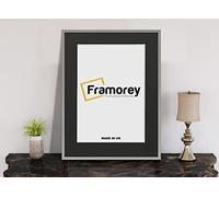 FRAMOREY Thin Matt Light Grey Photo Frame 50x60CM Size Picture Frame With 40x50CM Size Black Mount, Flat Wooden Effect Photo Frame, Home Décor Frame, Wall Art Poster Frame
