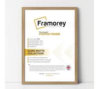 FRAMOREY Thin Matt Oak Poster Frame, Wooden Effect Photo Frames, 24x30 CM Size Picture Frames, Wall Display Hanging Photo Print Frames
