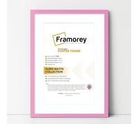 FRAMOREY Thin Matt Pink Photo Frames 10x8" Size Picture Frame With 8x6" Size White Mount, Flat Wooden Effect Photo Frames, Home Décor Frame, Wall Art Poster Frame