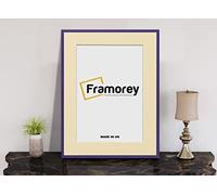 FRAMOREY Thin Matt Purple Photo Frame 50x60CM Size Picture Frame With 40x50CM Size Ivory Mount, Flat Wooden Effect Photo Frame, Home Décor Frame, Wall Art Poster Frame