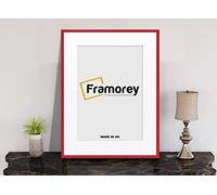 FRAMOREY Thin Matt Red Photo Frame 20x16" Size Picture Frame With 16x12" Size White Mount, Flat Wooden Effect Photo Frame, Home Décor Frame, Wall Art Poster Frame
