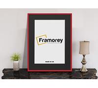 FRAMOREY Thin Matt Red Photo Frame 50x60CM Size Picture Frame With 40x50CM Size Black Mount, Flat Wooden Effect Photo Frame, Home Décor Frame, Wall Art Poster Frame