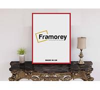 FRAMOREY Thin Matt Red Poster Frame, Wooden Effect Photo Frames, A4 Size Picture Frames, Wall Display Hanging Frames, Photo Print Frames