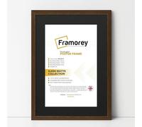 FRAMOREY Thin Matt Walnut Photo Frame 20x16" Size Picture Frame With 16x12" Size Black Mount, Flat Wooden Effect Photo Frame, Home Décor Frame, Wall Art Poster Frame