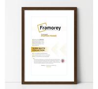 FRAMOREY Thin Matt Walnut Photo Frames 12x10" Size Picture Frame With 10x8" Size White Mount, Flat Wooden Effect Photo Frames, Home Décor Frame, Wall Art Poster Frame