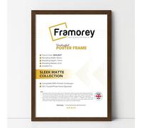FRAMOREY Thin Matt Walnut Poster Frame, Wooden Effect Photo Frames, A4 Size Picture Frames, Wall Display Hanging Photo Print Frames