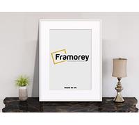 FRAMOREY Thin Matt White Photo Frame 22x16" Size Picture Frame With 18x12" Size White Mount, Flat Wooden Effect Photo Frame, Home Décor Frame, Wall Art Poster Frame