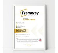 FRAMOREY Thin Matt White Poster Frame, Wooden Effect Photo Frames, 50x60 CM Size Picture Frames, Wall Display Hanging Photo Print Frames