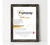 FRAMOREY Vintage Distressed Photo Frames, 18x12 Inch Size Black Photo Frames, Wall Hanging Poster Frames, With a High Clarity Styrene Shatterproof Perspex Sheet