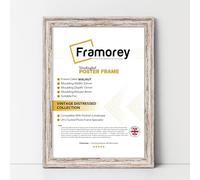 FRAMOREY Vintage Distressed Photo Frames, A1 Size Walnut Photo Frames, Wall Hanging Poster Frames, With a High Clarity Styrene Shatterproof Perspex Sheet
