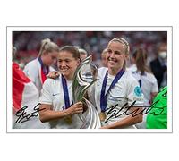 Fran Kirby & Beth Mead England Lionesses Euro 2022 Winners Signed 12x8 Inch Photo Print With Pre Printed Signature Autograph Gift
