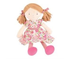 Fran - Lt Brown Hair in Dark Pink & Green Dress