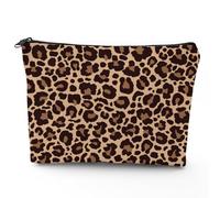 Franala Makeup Bag Leopard, Large Capacity Portable Toiletries Cosmetic Bag Pouch for Women, Travel Shopping Accessories Organizer Gifts, Leopard, One Size