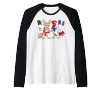 France Algeria Flag Algerian Roots Proud French Heritage Raglan Baseball Tee