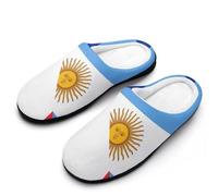 France And Argentina Flag Men's Memory Foam Slippers Comfort Cotton Slip On House Shoes for Indoor Outdoor 7-8(40-41)