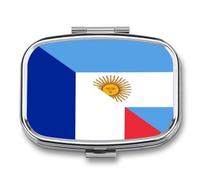 France and Argentina Flag Small Pill Organizer with 2 Compartments