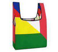 France And Bolivian Flag Reusable Grocery Bags Shopping Large Capacity Washable Foldable Tote Bag Fits in Pocket