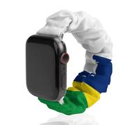France And Brazilian Flag Printed Scrunchie Watch Band Compatible with IWatch Soft Elastic Replacement Straps
