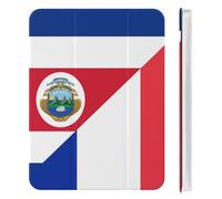 France And Costa R-ica Flag Cute Tablet Case with Pencil Holder Unisex Slim Hard Protective Cover Compatible with iPad Mini 4/5/6