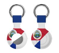France And Costa R-ica Flag Funny GPS Cases Holder with Key Chain Ring Protective Cover Compatible with Airtag 1PCS