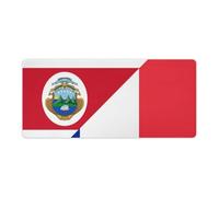 France And Costa R-ica Flag Large Desk Mat Trendy Gaming Mouse Pad Rubber Base Non-Slip Home Office Mouse Mat Laptop Desk Pad
