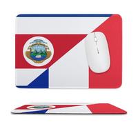 France And Costa R-ica Flag Trendy Gaming Mouse Pad Rubber Base Non-Slip Large Desk Mat Home Office 7.9"x9.4"