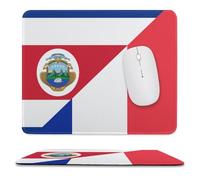 France And Costa R-ica Flag Trendy Gaming Mouse Pad Rubber Base Non-Slip Large Desk Mat Home Office 9.8"x11.8"