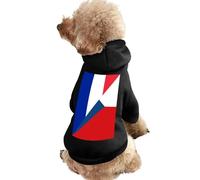 France And Czech Flag Warm Dog Hooded Sweatshirt with Hat Soft Pet Pullover Clothes for Small Medium Large Pets
