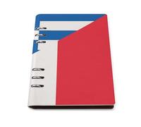 France And Greece Flag Leather Refillable Notebook with 90 Sheets Travel A5 Notebooks Writing Journal Personal Planner