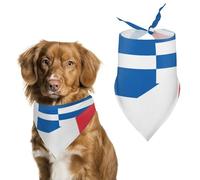 France And Greece Flag Triangle Dog Bandana Adjustable Pet Bibs Summer Washable Scarf for Small Medium Large Pets