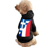 France And Greece Flag Warm Dog Hooded Sweatshirt with Hat Soft Pet Pullover Clothes for Small Medium Large Pets