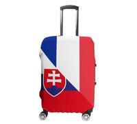 France and Slovenia Flag Personalized Luggage Case Cover Funny Travel Accessories Washable Suitcase Protector Fit 19-32 Inch M