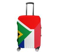 France and South Africa Flag Personalized Luggage Case Cover Funny Travel Accessories Washable Suitcase Protector Fit 19-32 Inch S