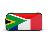 France and South Africa Flag Small Pencil Case Large Capacity Pen Bag Aesthetic Makeup Pouch Office Stationery Organizer 22 * 12 * 5cm