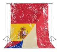 France And Spain Vintage Flag Photo Studio Backgrounds Black Photography Backdrop for Portrait Video Shooting Live 56"x79"