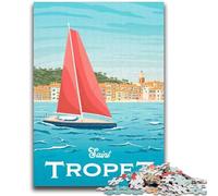 France Beach Cityscape Jigsaw Puzzles for Adults Teenagers Jigsaws Puzzle,Challenging Game And Family Play for Is Ideal As A Gift for The Whole Family (50x75cm)