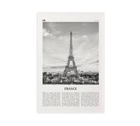 France Black And White Eiffel Tower,République Française, French, Paris Retro City Map Travel Landscape Canvas Modern Poster Wall Art Prints Paintings Living Room Bedroom Decor 16x24inch(40x60cm)