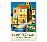 France by Train - French National Railroads Poster by Vintage Travel Collection 14 x 21 cm Wall art Wall decor