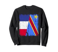 France Congo Half Flag French Congolese Pride Jersey Sweatshirt