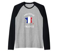 France Distressed Flag Provence Pride Raglan Baseball Tee