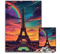 France Eiffel Tower JigsawPuzzle 1000 Pieces for Adults Wooden Jigsaw Puzzles Colorful Home Decor & Interactive Family Game, 1000 PCS(75x50cm)