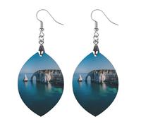France Etretat Round Wooden Earrings Boho Drop Pendant Fashion Gifts for Women