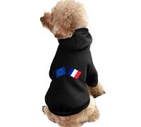France Europe EU Flag Funny Dog Hoodie Sweatshirts Pet Pullover Puppy Cats Clothes for Small Medium Large
