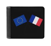 France Europe EU Flag Small Billfold Wallet Front Pocket Card Holder Slim Passport Purse for Men Women