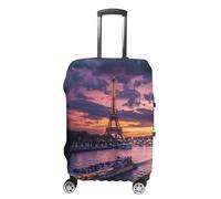 France Evening Paris Clouds Eiffel Tower Travel Luggage Cover Washable Anti-Scratch Baggage Suitcase Protector S