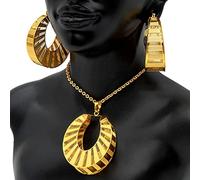 France Fashion Necklace Sets Women Ethiopian Pendant Geometry Jewelry For Nigerian Bridal Wedding Gifts