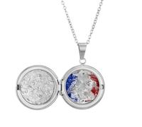 France Flag Country City Culture Locket Necklace Hold Picture Jewelry Birthday Gift