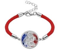 France Flag Country City Culture Lucky Red String Bracelet Rope Bracelet Handmade